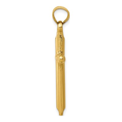 14K Yellow Gold 3-D Hollow Cross Pendant – view 3