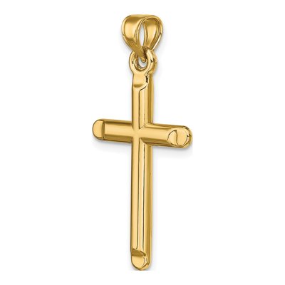 14K Yellow Gold 3-D Hollow Cross Pendant – view 6