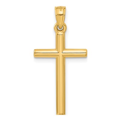 14K Yellow Gold Hollow Cross Pendant – view 4