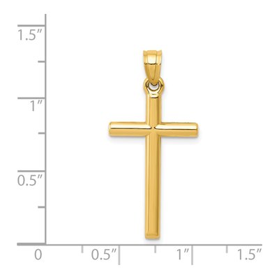 14K Yellow Gold Hollow Cross Pendant – view 5