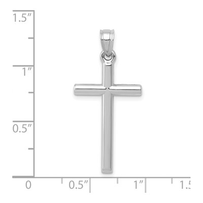 14K White Gold Hollow Cross Pendant – view 4