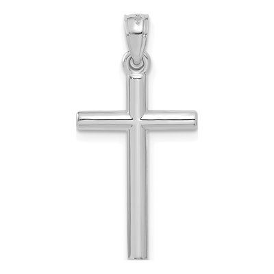 14K White Gold Hollow Cross Pendant – view 5