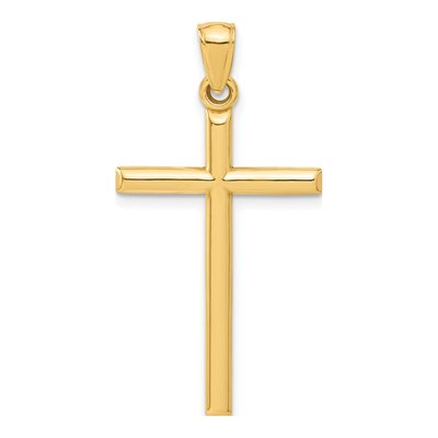 14K Yellow Gold Hollow Cross Pendant – view 4