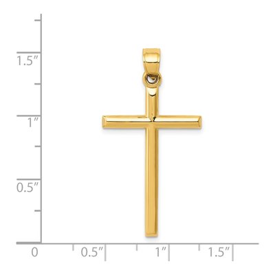 14K Yellow Gold Hollow Cross Pendant – view 5
