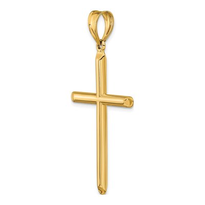14K Yellow Gold 3-D Hollow Cross Pendant – view 5