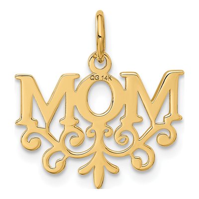 14K Yellow Gold MOM Pendant – view 4