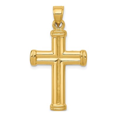 14K Yellow Gold Hollow Cross Pendant