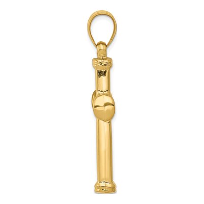 14K Yellow Gold Hollow Cross Pendant – view 3