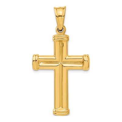 14K Yellow Gold Hollow Cross Pendant – view 4
