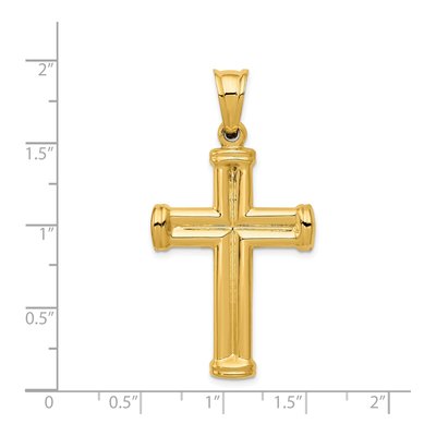 14K Yellow Gold Hollow Cross Pendant – view 5