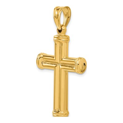 14K Yellow Gold Hollow Cross Pendant – view 6