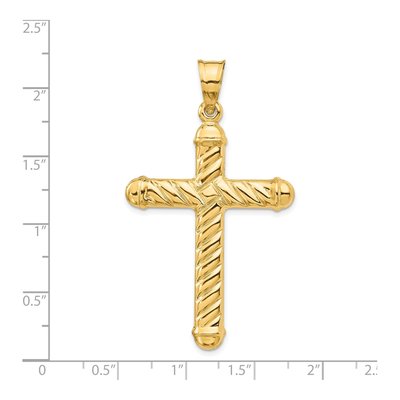 14K Yellow Gold Hollow Cross Pendant – view 4