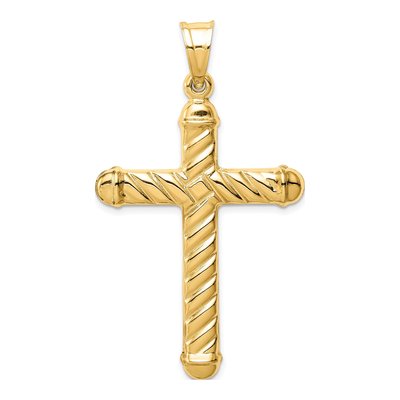 14K Yellow Gold Hollow Cross Pendant – view 5