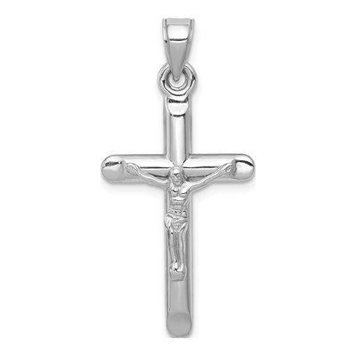 14K White Gold Crucifix Pendant