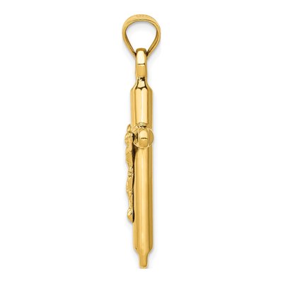 14K Yellow Gold Hollow Crucifix Pendant – view 3