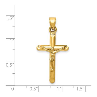 14K Yellow Gold Hollow Crucifix Pendant – view 4