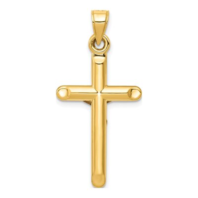 14K Yellow Gold Hollow Crucifix Pendant – view 5