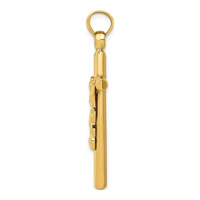 14K Yellow Gold Hollow Crucifix Pendant – view 3