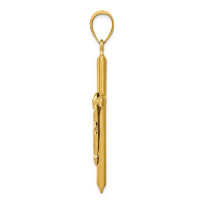 14K Yellow Gold Hollow Crucifix Pendant – view 3