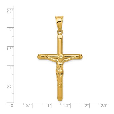 14K Yellow Gold Hollow Crucifix Pendant – view 4