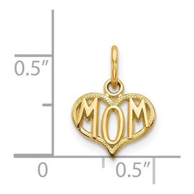 14K Yellow Gold MOM Heart Pendant – view 5