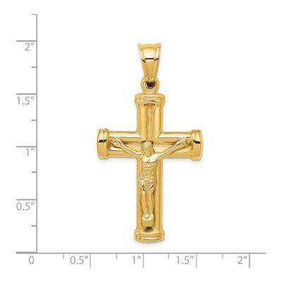 14K Yellow Gold Reversible Crucifix Cross Pendant – view 3
