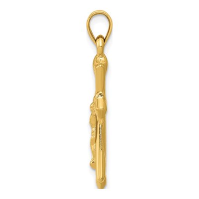 14K Yellow Gold Reversible Crucifix Cross Pendant – view 3