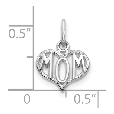14K White Gold MOM Heart Pendant – view 5