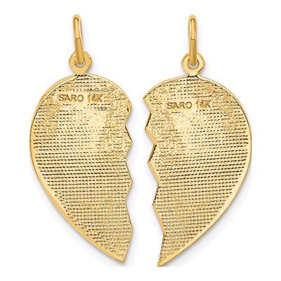 14K Yellow Gold BEST Friend 2-Piece Set Charm – view 4