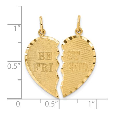 14K Yellow Gold BEST Friend 2-Piece Set Charm – view 5