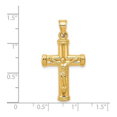 14K Yellow Gold Reversible Crucifix Cross Pendant – view 4