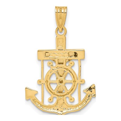 14K Two-Tone Gold Mariners Crucifix Pendant – view 4