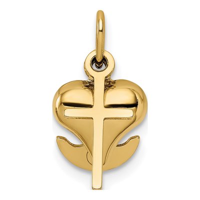 14K Yellow Gold Faith Hope Charity Charm – view 6
