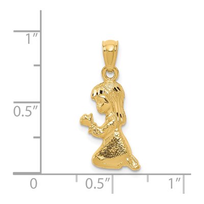 14K Yellow Gold Praying Girl Pendant – view 4