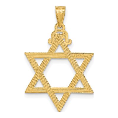 14K Yellow Gold Diamond-Cut Star of David Pendant – view 4