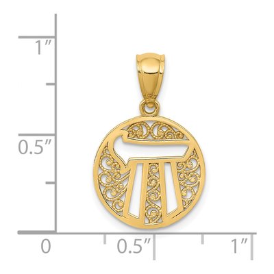 14K Yellow Gold Filigree Chai Pendant – view 5