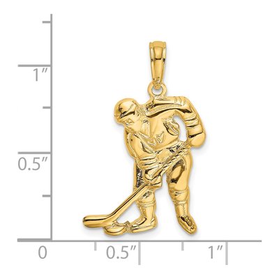 14K Yellow Gold Hockey Player Pendant – view 4
