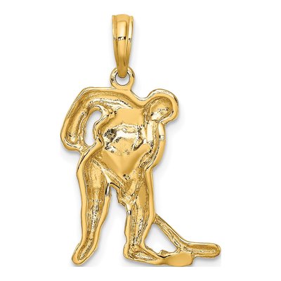 14K Yellow Gold Hockey Player Pendant – view 5