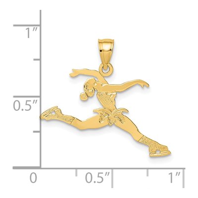 14K Yellow Gold Ice Skater Pendant – view 4