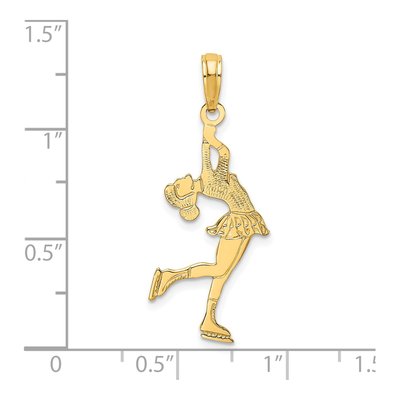 14K Yellow Gold Ice Skater Pendant – view 4