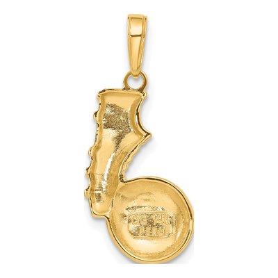 14K Yellow Gold Soccer Ball Shoe Pendant – view 4