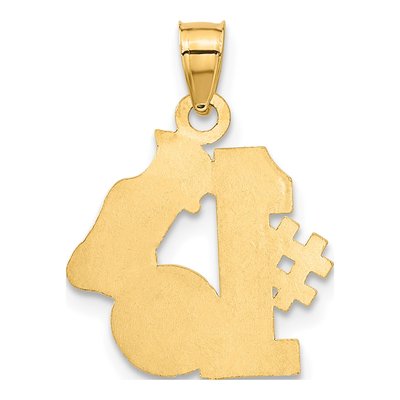 14K Yellow Gold Soccer Ball Number 1 Pendant – view 4