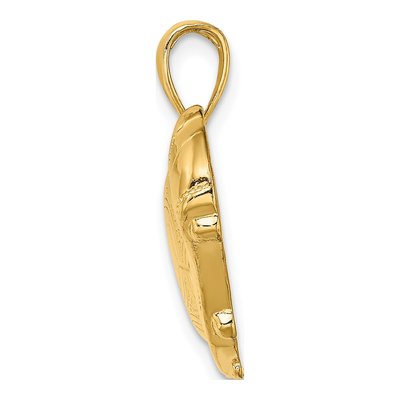 14K Yellow Gold Soccer Shoe Ball Pendant – view 3