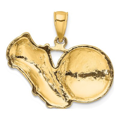 14K Yellow Gold Soccer Shoe Ball Pendant – view 5