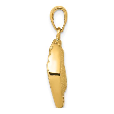 14K Yellow Gold Baseball Glove Ball Pendant – view 3