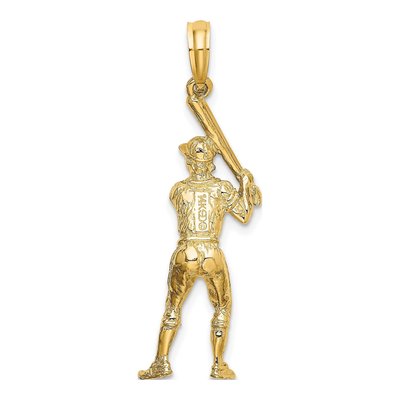 14K Yellow Gold 3-D Baseball Player Charm – view 5