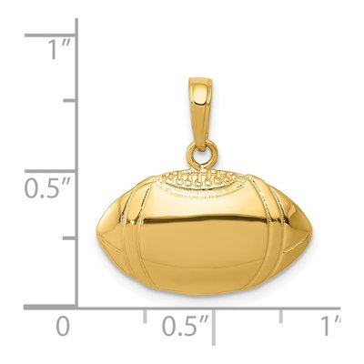 14K Yellow Gold Football Pendant – view 5