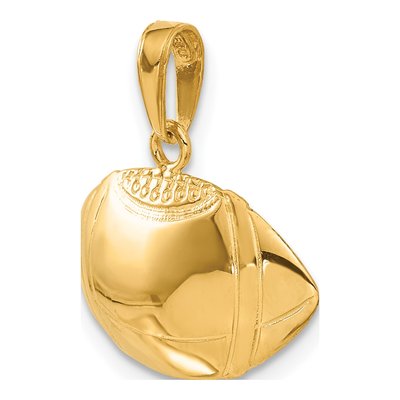 14K Yellow Gold Football Pendant – view 6