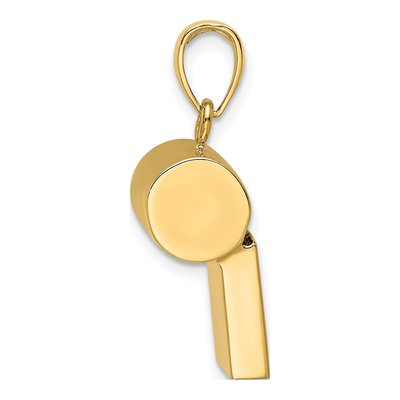 14K Yellow Gold 3-D Working Whistle Charm – view 4