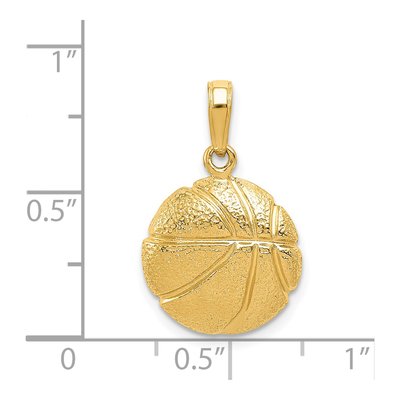 14K Yellow Gold Basketball Pendant – view 5